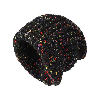 Modernas jauktas krāsas slouchy beanie, klasiska aukstumizturīga silta galvaskausa cepure Bieza trikotāžas cepures pupiņas sievietēm rudens un ziema