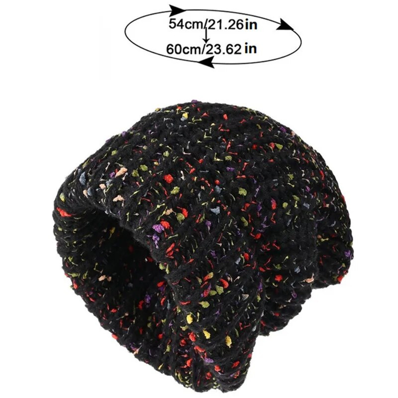 Modernas jauktas krāsas slouchy beanie, klasiska aukstumizturīga silta galvaskausa cepure Bieza trikotāžas cepures pupiņas sievietēm rudens un ziema