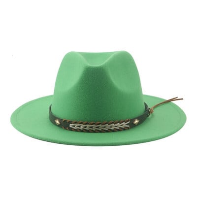 Kauboikübar naiste talvemütsid Naiste mütsid Meeste mütsid Fedoras Vilditud Panama Müts Western Cowboy Vintage Solid Fedoras Chapeau Femme