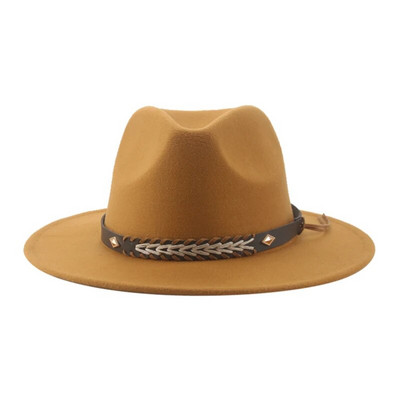 Kauboikübar naiste talvemütsid Naiste mütsid Meeste mütsid Fedoras Vilditud Panama Müts Western Cowboy Vintage Solid Fedoras Chapeau Femme