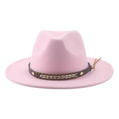 Kauboikübar naiste talvemütsid Naiste mütsid Meeste mütsid Fedoras Vilditud Panama Müts Western Cowboy Vintage Solid Fedoras Chapeau Femme