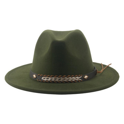 Kauboikübar naiste talvemütsid Naiste mütsid Meeste mütsid Fedoras Vilditud Panama Müts Western Cowboy Vintage Solid Fedoras Chapeau Femme