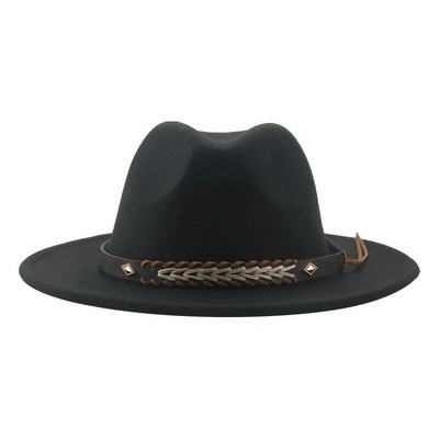 Kauboikübar naiste talvemütsid Naiste mütsid Meeste mütsid Fedoras Vilditud Panama Müts Western Cowboy Vintage Solid Fedoras Chapeau Femme