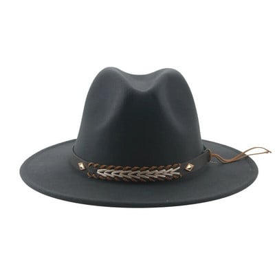 Kauboikübar naiste talvemütsid Naiste mütsid Meeste mütsid Fedoras Vilditud Panama Müts Western Cowboy Vintage Solid Fedoras Chapeau Femme