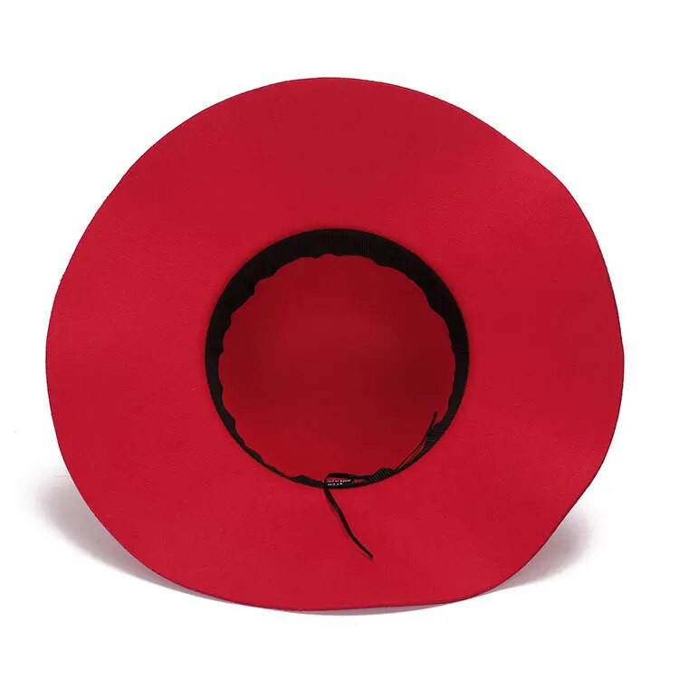 Naiste talvemütsid Naistele Tüdrukutele Moodne laia äärega ämber Fedorase mütsid Elegantne daam Uus stiilne talvemüts, villane Fedorase müts