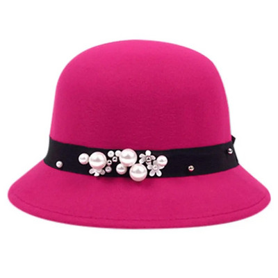 Sieviešu Eleganta Zvejnieka Cepure Sieviešu Vintage Retro Cepure Vilnas Filcs Kausi Cepurīte Baznīca Bowler Cloche Cepures Rudens Ziemas Silta Cepure