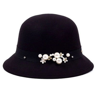 Sieviešu Eleganta Zvejnieka Cepure Sieviešu Vintage Retro Cepure Vilnas Filcs Kausi Cepurīte Baznīca Bowler Cloche Cepures Rudens Ziemas Silta Cepure