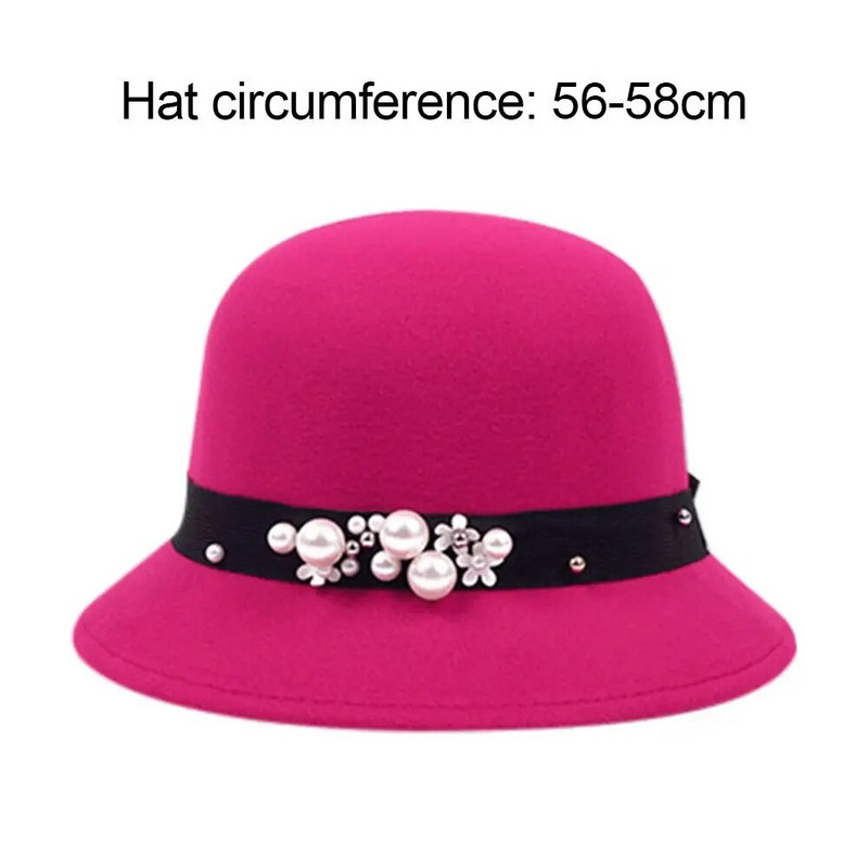 Sieviešu Eleganta Zvejnieka Cepure Sieviešu Vintage Retro Cepure Vilnas Filcs Kausi Cepurīte Baznīca Bowler Cloche Cepures Rudens Ziemas Silta Cepure