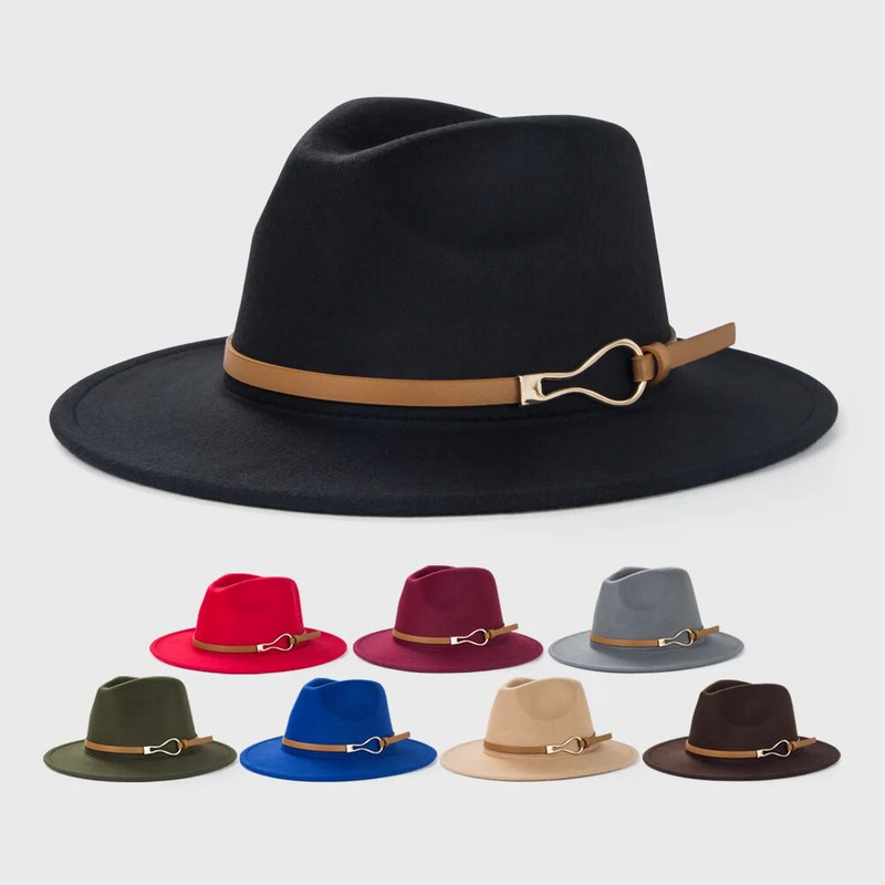 Vintage džeza cepure vīriešiem sievietēm ziemas pavasaris, platām malām, apaļas bowler Fedora cepures unisex britu baznīcas filca cepures