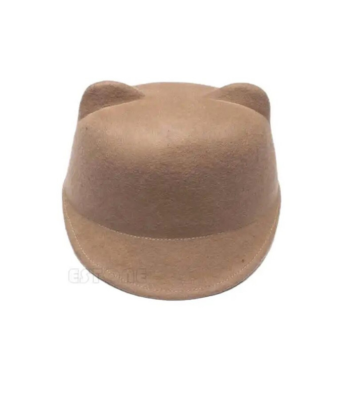 Karstā izpārdošana ziemas modes sieviešu velna cepure Jauka kaķenīte kaķa ausis vilna Derby bouleri cepure