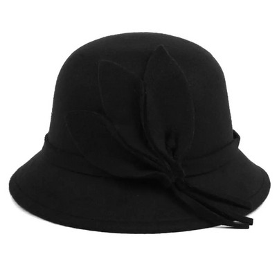 Καπέλο Fisherman Κομψό μάλλινο τσόχινο κουβά Καπάκι Church Bowler Καπέλα Cloche Γυναικεία Vintage ρετρό καπέλο Φθινοπωρινό Χειμώνα ζεστό καπέλο