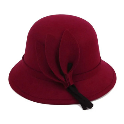 Καπέλο Fisherman Κομψό μάλλινο τσόχινο κουβά Καπάκι Church Bowler Καπέλα Cloche Γυναικεία Vintage ρετρό καπέλο Φθινοπωρινό Χειμώνα ζεστό καπέλο