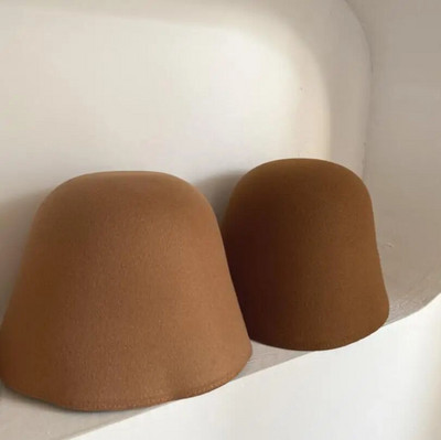 Klasiskas krāsas Alpaka Retro vilnas kausa cepure Rudens un ziemas salda, jauka ins Klasisks vāciņš Modes Solid Versatile Basin Skullies