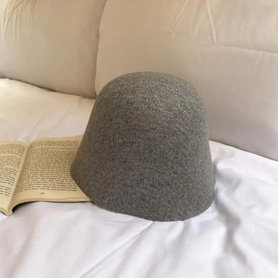 Klasiskas krāsas Alpaka Retro vilnas kausa cepure Rudens un ziemas salda, jauka ins Klasisks vāciņš Modes Solid Versatile Basin Skullies