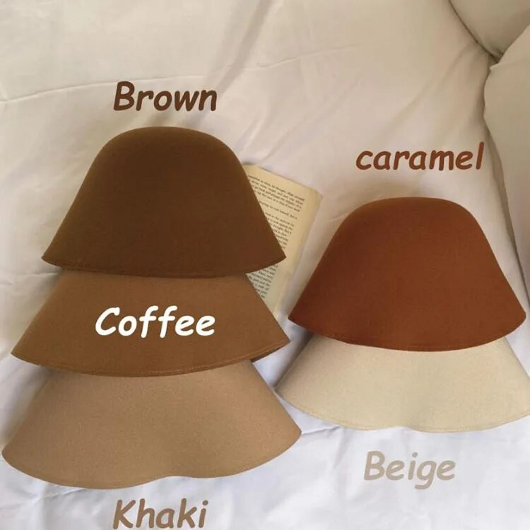 Klasiskas krāsas Alpaka Retro vilnas kausa cepure Rudens un ziemas salda, jauka ins Klasisks vāciņš Modes Solid Versatile Basin Skullies