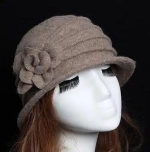 Sieviešu kupolveida fedora 100% vilnas cepures mammas cepures rudenim un ziemai cieta ziedu silta floppy cepure Vintage Retro Bowler Fedoras Caps