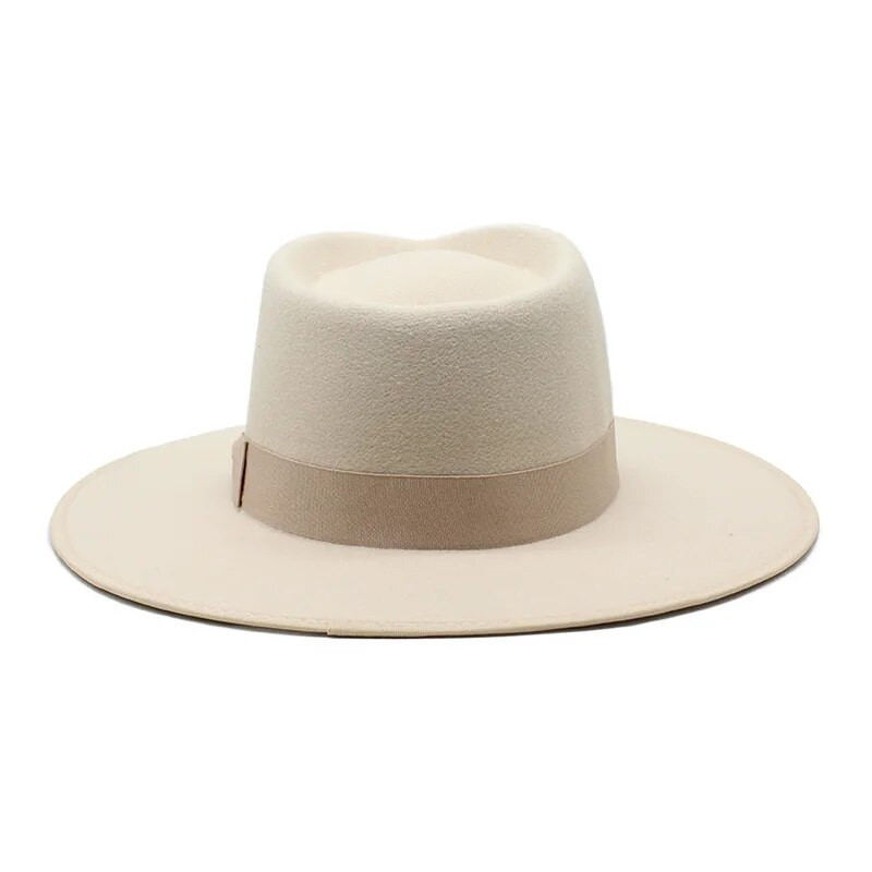 Ziemas vilnas Fedora cepure Filca cepure ar platām malām sievietēm Trilby Chapeu sieviešu cepure Džeza baznīca krusttēva Sombrero cepures