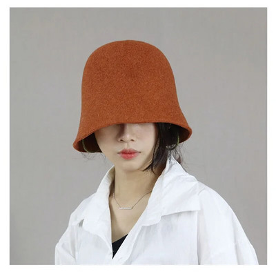 MAXSITI U Rudens un ziemas Vilnas Vintage kausa cepure Sievietēm cieta kampaņa cepure zvejnieka cepure Basin Caps