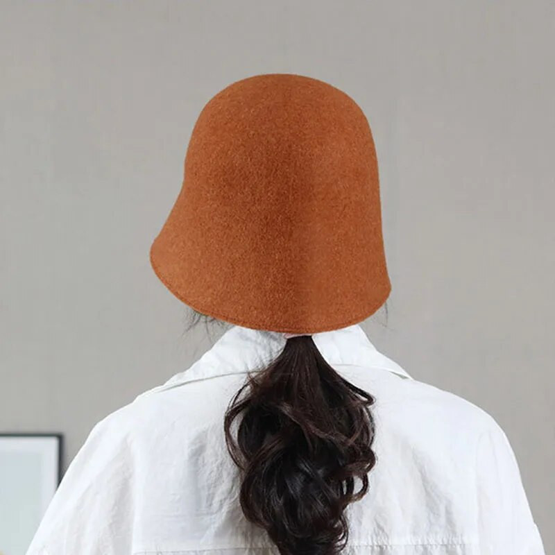 MAXSITI U Rudens un ziemas Vilnas Vintage kausa cepure Sievietēm cieta kampaņa cepure zvejnieka cepure Basin Caps