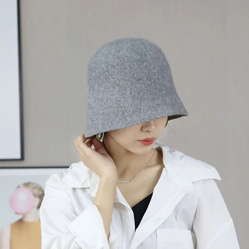 MAXSITI U Rudens un ziemas Vilnas Vintage kausa cepure Sievietēm cieta kampaņa cepure zvejnieka cepure Basin Caps