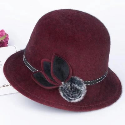 Dámsky zimný klobúk Fedora, teplý jazzový klobúk, dámska panamská čiapka, plstený dámsky klobúk Fedora s mašľou a opaskom, vintage čiapky Trilby.