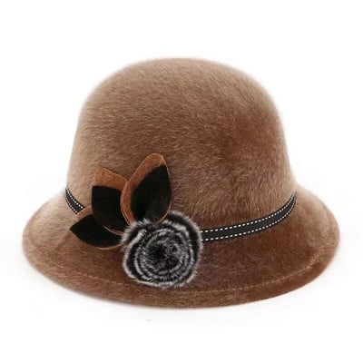 Dámsky zimný klobúk Fedora, teplý jazzový klobúk, dámska panamská čiapka, plstený dámsky klobúk Fedora s mašľou a opaskom, vintage čiapky Trilby.
