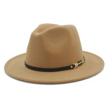 Ρετρό μάλλινο γυναικείο τσόχα Fedora Καπέλο Winter Elegant Lady Gangster Trilby Godfather Mafia Caps Μέγεθος 56-58CM Z18