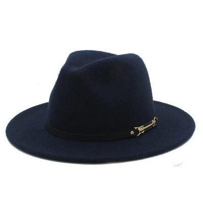 Ретро вълнена дамска шапка Fedora от филц, зимна, елегантна дамска гангстерска Trilby Godfather Mafia шапки, размер 56-58CM Z18