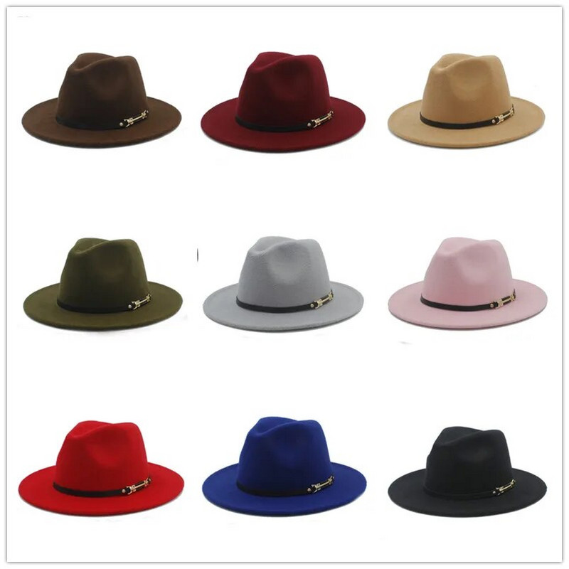 Ретро вълнена дамска шапка Fedora от филц, зимна, елегантна дамска гангстерска Trilby Godfather Mafia шапки, размер 56-58CM Z18