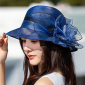 Жени Fascinator Lady Cocktail Tea Party Църковна сватбена булчинска шапка с цветя