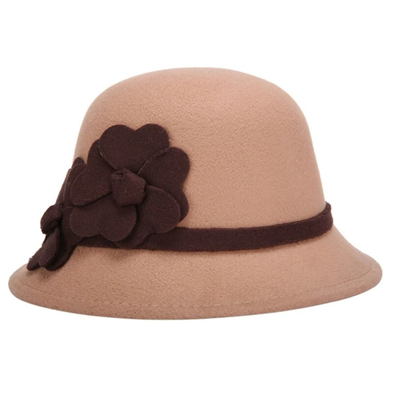 2017 Horúce dámske zimné vlnené vintage kvetinové dámske fedory plstené klobúky módne francúzske nadhadzovače sombrero fedora teplý klobúk pre ženy