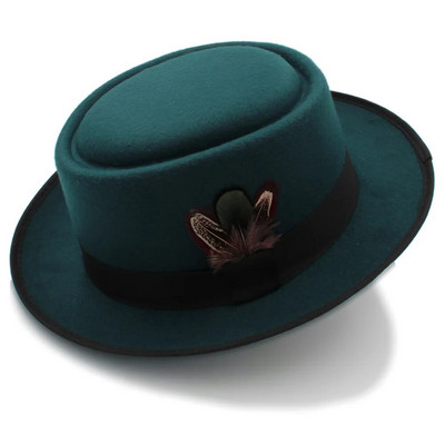 Moteriška rudeninė veltinio kiaulienos pyrago kepurė moteriai, susmulkinama kepurė BLOGOJI SKRYBĖ Walter Moteriška Žieminė Retro Fedora Skrybėlė