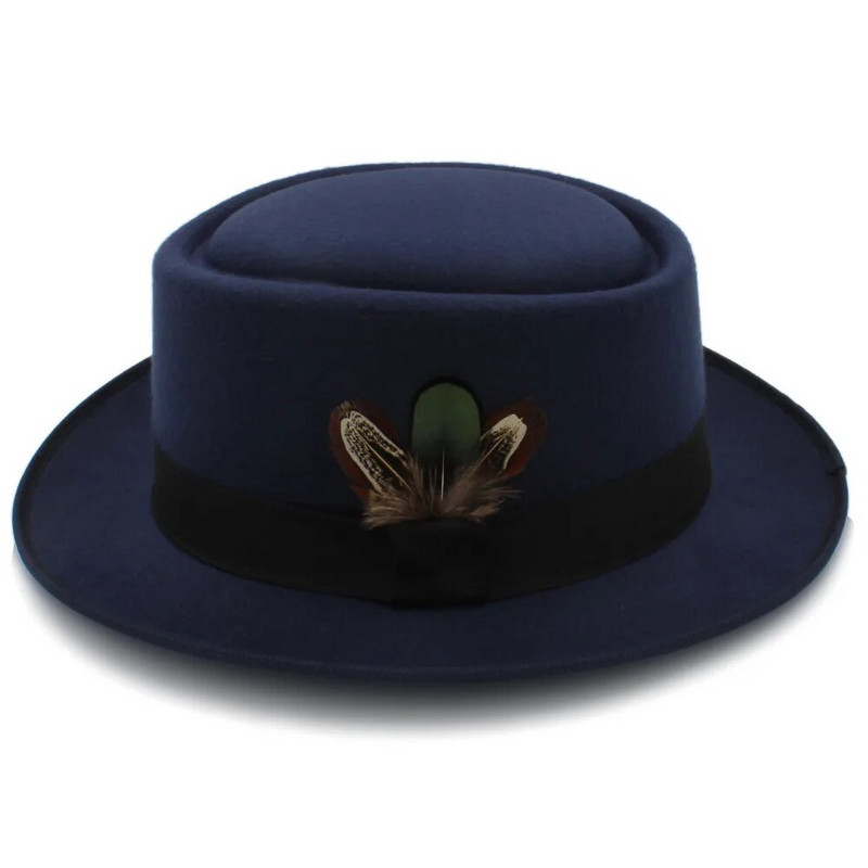 Moteriška rudeninė veltinio kiaulienos pyrago kepurė moteriai, susmulkinama kepurė BLOGOJI SKRYBĖ Walter Moteriška Žieminė Retro Fedora Skrybėlė