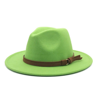 Windfall meeste ja naiste Vintage laia äärega Fedora müts vööpandlaga Klassikaline prantsuse kunstniku 100 villane müts 90ndate müts