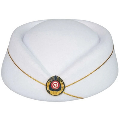 Aviokompānijas stjuartes cepure formastērpiem sievietēm lomu spēles rekvizīti Stjuartes cepure ar nozīmīti skatuves priekšnesumu kostīmu cepure