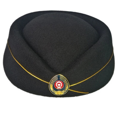 Aviokompānijas stjuartes cepure formastērpiem sievietēm lomu spēles rekvizīti Stjuartes cepure ar nozīmīti skatuves priekšnesumu kostīmu cepure