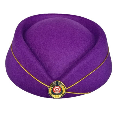 Aviokompānijas stjuartes cepure formastērpiem sievietēm lomu spēles rekvizīti Stjuartes cepure ar nozīmīti skatuves priekšnesumu kostīmu cepure