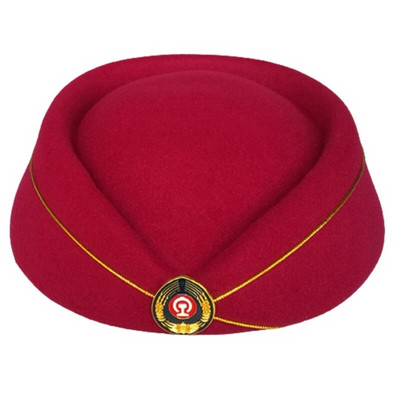 Aviokompānijas stjuartes cepure formastērpiem sievietēm lomu spēles rekvizīti Stjuartes cepure ar nozīmīti skatuves priekšnesumu kostīmu cepure