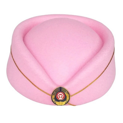 Aviokompānijas stjuartes cepure formastērpiem sievietēm lomu spēles rekvizīti Stjuartes cepure ar nozīmīti skatuves priekšnesumu kostīmu cepure