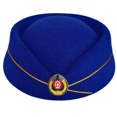 Aviokompānijas stjuartes cepure formastērpiem sievietēm lomu spēles rekvizīti Stjuartes cepure ar nozīmīti skatuves priekšnesumu kostīmu cepure