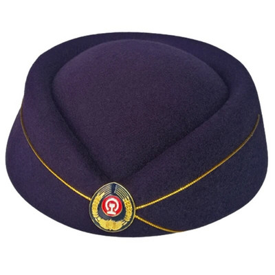 Aviokompānijas stjuartes cepure formastērpiem sievietēm lomu spēles rekvizīti Stjuartes cepure ar nozīmīti skatuves priekšnesumu kostīmu cepure