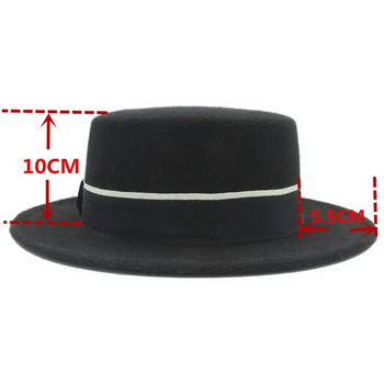 Γυναικείες Ανδρικές Μάλλινες Flat Homburg Fedora καπέλο Κομψό Lady Winter Autum Jazz Church Boater χοιρινή πίτα Top Caps Μαύρη κορδέλα Καλή συσκευασία