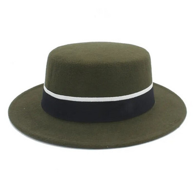 Sievietes Vīrieši Vilna Plakana Homburg Fedora Cepure Eleganta Dāma Ziemas Rudens Džeza Baznīca Laivotājs Cūkgaļas Pīrāgs Top Cepures Melna Lente Labs Iepakojums