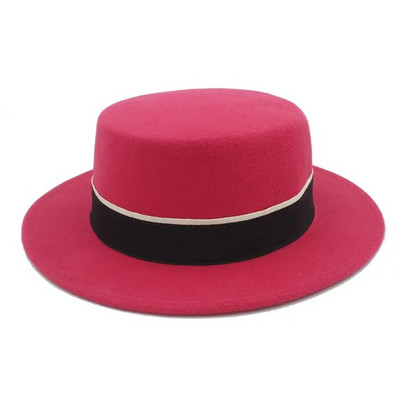 Sievietes Vīrieši Vilna Plakana Homburg Fedora Cepure Eleganta Dāma Ziemas Rudens Džeza Baznīca Laivotājs Cūkgaļas Pīrāgs Top Cepures Melna Lente Labs Iepakojums