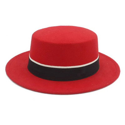 Sievietes Vīrieši Vilna Plakana Homburg Fedora Cepure Eleganta Dāma Ziemas Rudens Džeza Baznīca Laivotājs Cūkgaļas Pīrāgs Top Cepures Melna Lente Labs Iepakojums