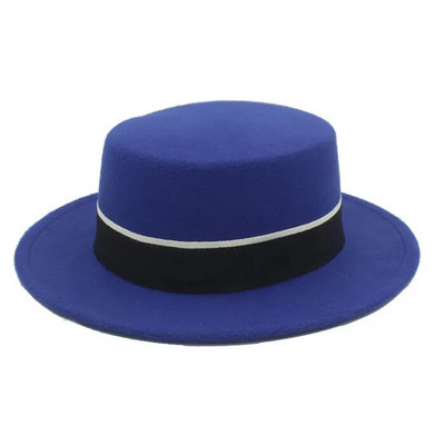 Sievietes Vīrieši Vilna Plakana Homburg Fedora Cepure Eleganta Dāma Ziemas Rudens Džeza Baznīca Laivotājs Cūkgaļas Pīrāgs Top Cepures Melna Lente Labs Iepakojums