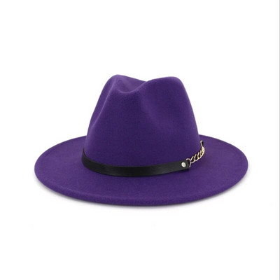 WZCX vienkrāsains korejiešu variants sieviešu džeza cepure rudens ziemas ikdienišķa plūdmaiņas josta retro sarkana filca cepure pieaugušajiem cepure