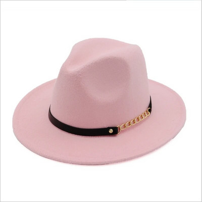 WZCX vienkrāsains korejiešu variants sieviešu džeza cepure rudens ziemas ikdienišķa plūdmaiņas josta retro sarkana filca cepure pieaugušajiem cepure