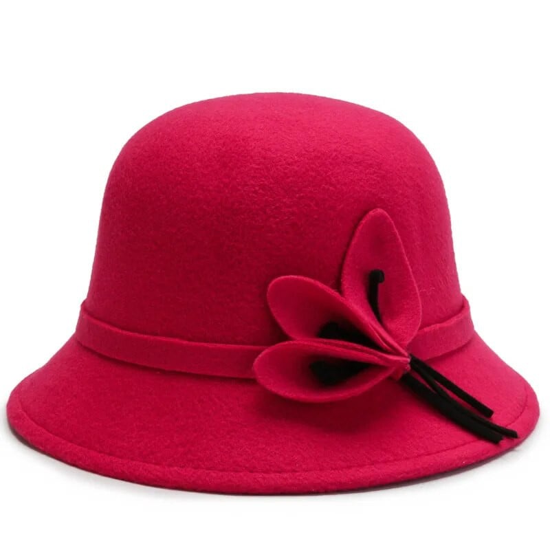 Ženski vintage šešir s kupolom Jesen Zima Vuneni šeširi Elegantna fedora kapa s cvijetom Šešir od sunca Putni ležerni šešir Crkveni fedora