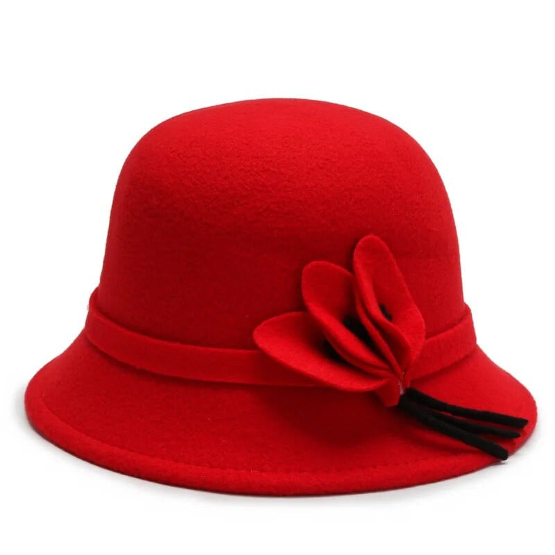 Ženski vintage šešir s kupolom Jesen Zima Vuneni šeširi Elegantna fedora kapa s cvijetom Šešir od sunca Putni ležerni šešir Crkveni fedora